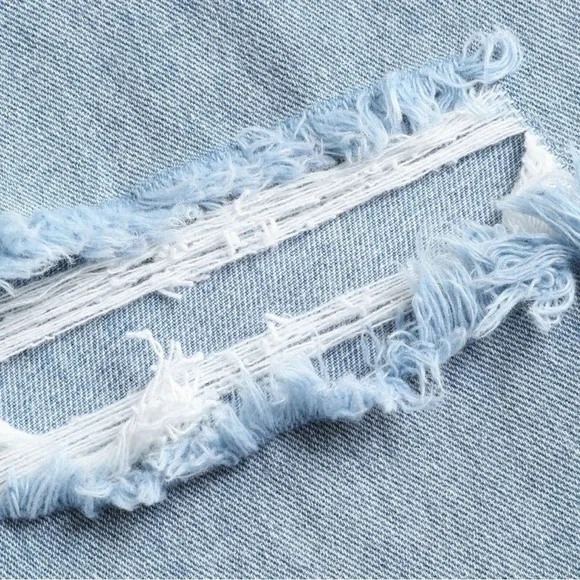 Cider | NWT Blue Denim Basic Ripped Distressed High Waist 5 Pocket Jeans XS - Picture 8 of 14